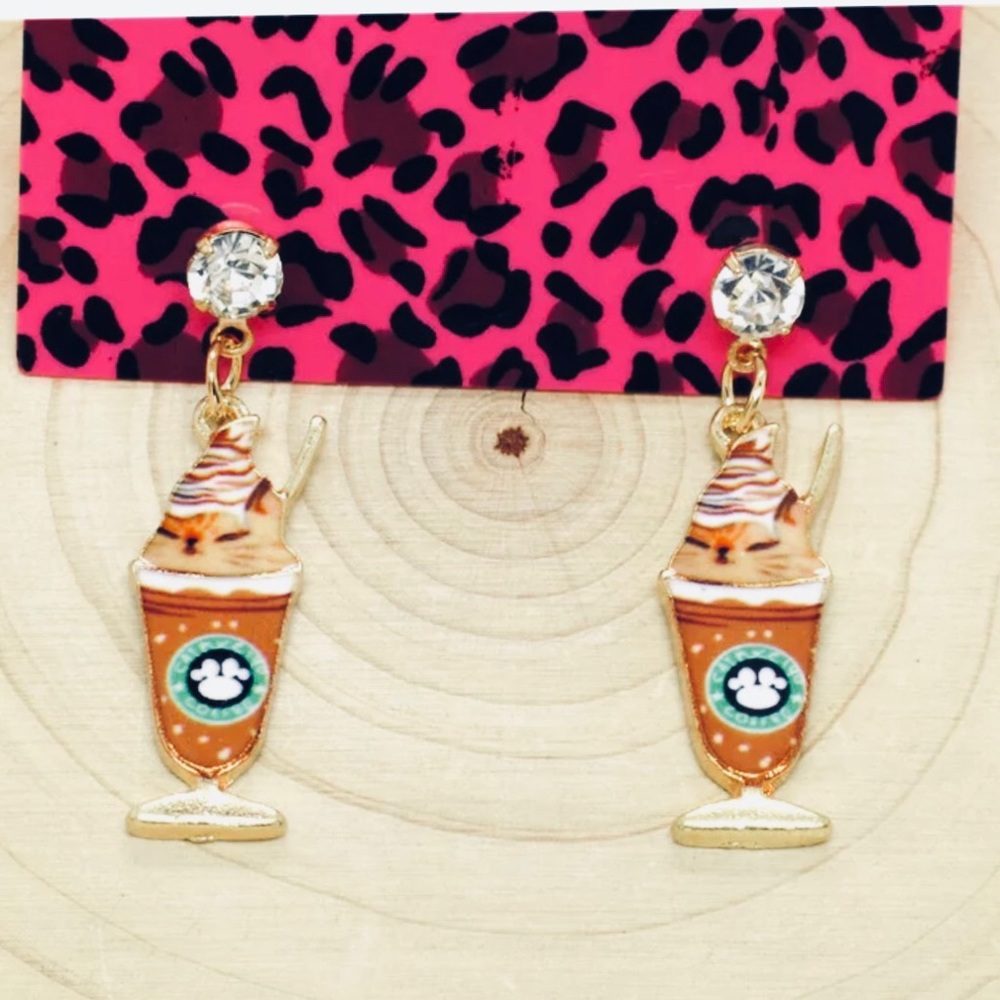 Betsey Johnson Coffee Ice Cream Earrings. New!!!